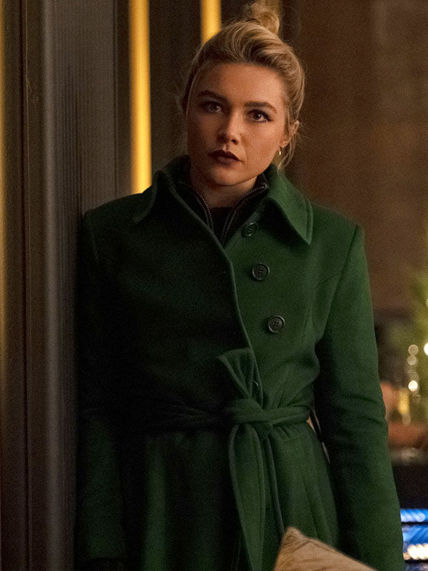 Yelena Belova Hawkeye Season 01 Green Wool Trench Coat
