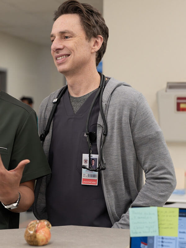 Zach Braff Scrubs Season 01 Grey Zipup Hoodie