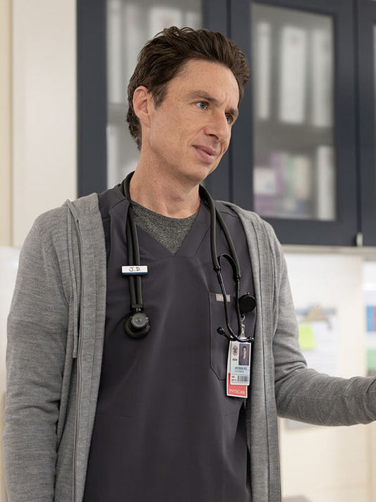 Zach Braff Scrubs Season 01 Grey Zipup Hoodie