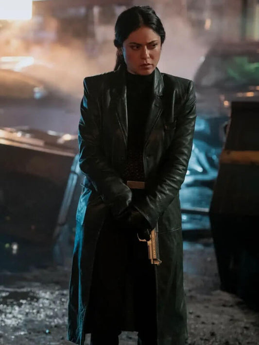 Zen Play Dirty Black Leather Coat.