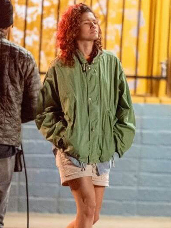 Zendaya Euphoria Season 03 Green Cotton Jacket