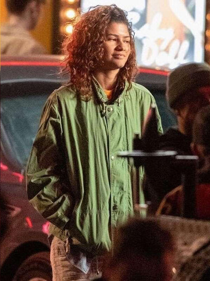 Zendaya Euphoria Season 03 Green Cotton Jacket