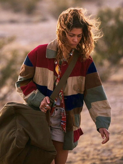 Zendaya Euphoria Season 03 Multicolor Cotton Jacket
