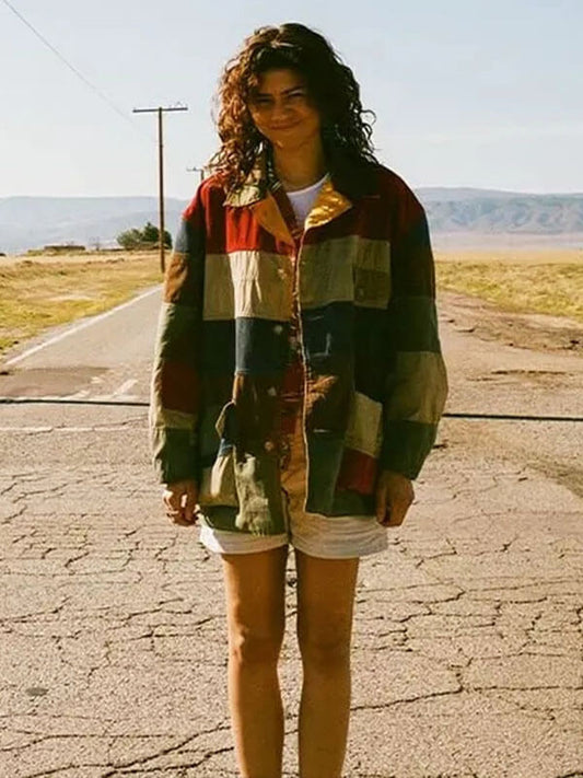 Zendaya Euphoria Season 03 Multicolor Cotton Jacket