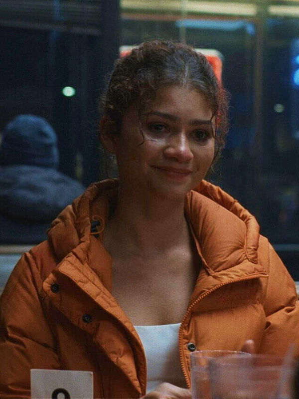Zendaya The Drama 2026 Orange Puffer Jacket